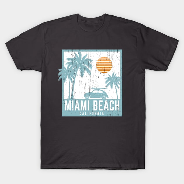 Miami Beach California distressed T-Shirt by SpaceWiz95